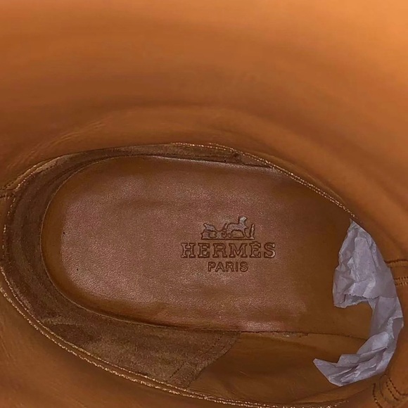 Hermès Jumping Boot Knee High Leather Kelly Lock Taupe Étoupe EU 36 - Picture 8 of 8